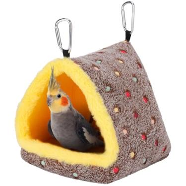 Imagem de MEWTOGO Casa De Ninho De Pássaro Quente De Inverno, Papagaios Fofos Cama De Pássaro Para Gaiola, Rede Suspensa Cabana De Pelúcia Cabana Escondida Para Periquitos Calopsitas Conures Pombinhos