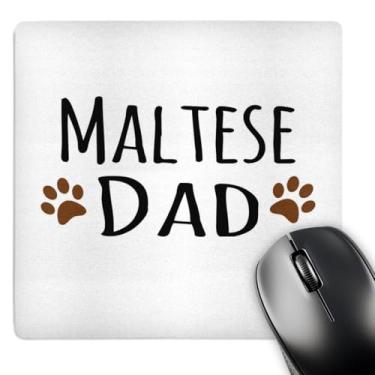 Imagem de Cachorro maltês terrier - Cachorrinho por raça - Estampa de pata marrom lama - Mouse pad, 20 x 20 cm (mp_153946_1)