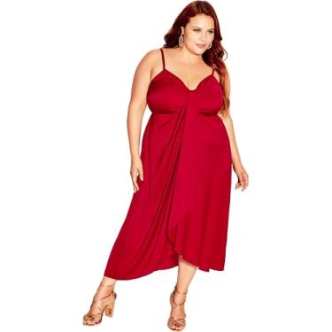Imagem de City Chic Vestido feminino plus size drapeado, vermelho amor, 22, Vermelho (Love Red), 58