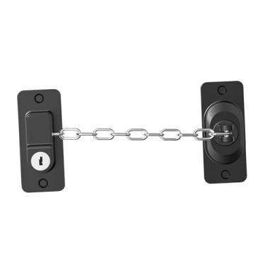 Imagem de ＫＬＫＣＭＳ Fechadura de janela de segurança, corrente para crianças, animais de estimação, segurança para crianças, restritor de porta para portas, sala de, preto