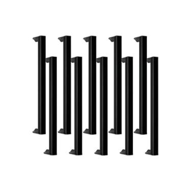 Imagem de Puxador Slim Gaveta Armario Movel Alumínio 16cm Round 10 Uni (Preto)