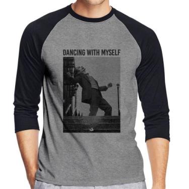 Imagem de Camiseta Raglan Dancing with myself Manga 3/4 - Foca na Moda, Cinza, P