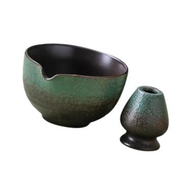 Imagem de FytStycale Matcha Bowl com Ceramic Matcha Cup 430ml para a cerimônia de chá de festas para festas, Verde
