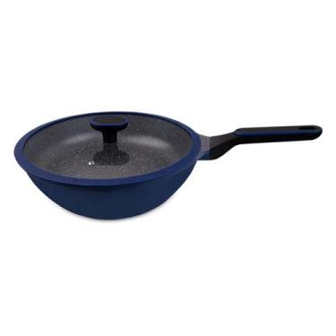 Imagem de Frigideira Wok Hercules Marine Antiaderente 28 cm Indução Ceramico Azu