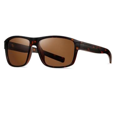 Imagem de VFDHN Óculos de sol polarizados femininos UV400 masculinos com armação de PC para motocross e áreas externas (chá semi-fosco)