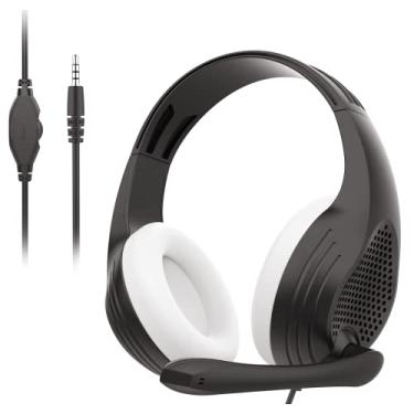 Imagem de Fone de ouvido Anivia Gaming Headset PC para Xbox One PS4 PS5 Computador Laptop Tablet Smartphones com Microfone - A9Plus Preto Branco