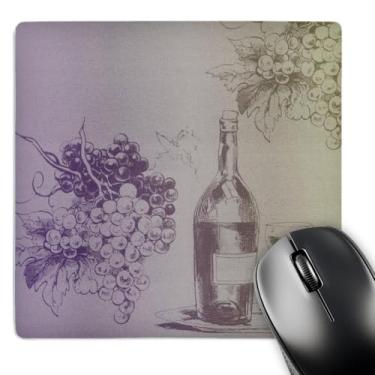 Imagem de 3dRose Uvas e garrafa de vinho e vidro vintage - Mouse pad, 20 x 20 cm (mp_151977_1)