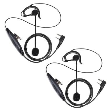 Imagem de TWAYRDIO Fone de ouvido Walkie Talkie para Baofeng UV5R UV82 F8HP BF888S Retevis RT22 RT21 RT68, fone de ouvido de rádio bidirecional com microfone e gancho macio para Puxing Wouxun Kenwood, pacote