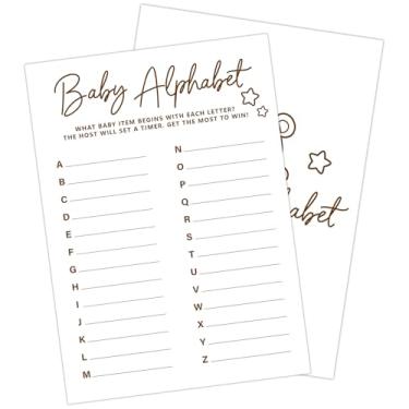 Imagem de ZEDEV 30 PCS Cute Bear Baby Alphabet Baby Shower Game for Boy Girl, Double-Sided Games Gender Neutral Gender Reveal Party Supplies & Decor-C17