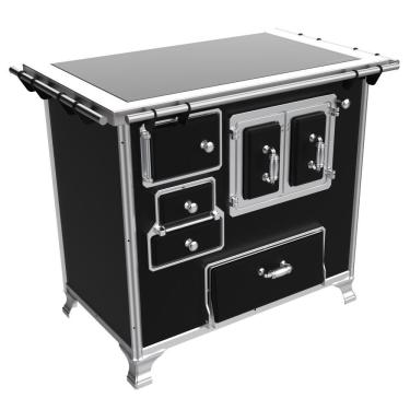 Imagem de Fogão A Lenha Venâncio Nº2 Gabinete Vitrocerâmico Direito Preto Porta Dupla Fl2gv-35947