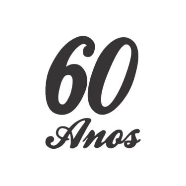 Imagem de Adesivo Para Balão 60 Anos - Preto