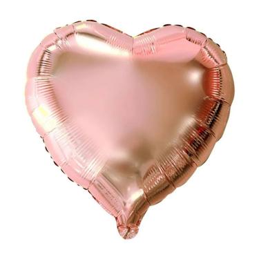 Imagem de Balão Metalizado Coração Rosa Ouro - 20 Polegadas