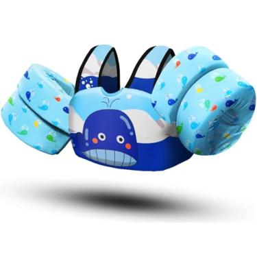 Imagem de Chriffer Colete salva-vidas infantil para meninos e meninas de 22 a 66 libras, bóias infantis com arnês de ombro e asas de braço para bebês de 2,3,4,5,6,7 anos de idade