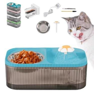 Imagem de Fonte Bebedouro Automático para Gatos e Cães 3L - com Filtro de Carvão Ativado e Bomba Submersa Ajustável | Água Oxigenada, Econômico 2W | Bebedouro para Gatos, Fonte de Água pra Gato, Pet (Azul)