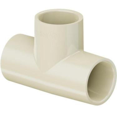 Imagem de Tê Aquatherm 90 Graus CPVC Bege Para Condução De Canos Tubo Água Quent
