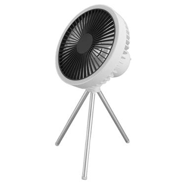Imagem de ZJchao Ventilador de tripé Portátil 3 Em 1 Função Fan Candelier de Teto Com 3 Marchas Timing Ajustável Banco de Energia 10000mAh para Acampamento Ao Ar Livre (Branco)