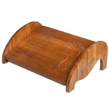 Imagem de Espreguiçadeira de madeira maciça, apoio de escritório de uso duplo, ergonômico, portátil e armazenamento conveniente, adequado para casa/escritório (escuro, 44 x 30 x 16,7 cm)