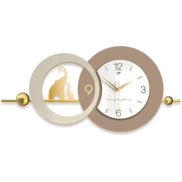 Imagem de Relógio de parede arte moderna relógio de parede relógios decorativos de parede, grande metal forjado silencioso relógio de parede digital sem tique-taque, relógio de parede de quartzo para sala de