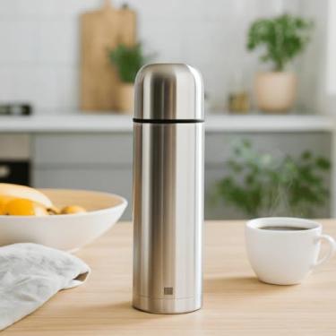 Imagem de Garrafa Térmica em Inox Prata, 500ml Dupla Camada, Conserva 10h Quente e 8h gelada, Agua, Café, Chá, Chimarrão