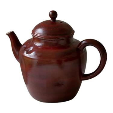 Imagem de FTOQWZXV Bule de chá chinês de grande capacidade, bule de chá retrô chinês feito à mão, bule de chá Kung Fu de cerâmica, bule de chá multifuncional, infusor de chá especial
