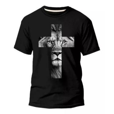 Imagem de Camiseta Masculina Camisa Gospel Jesus Leão Da Tribo De Judá - loja di