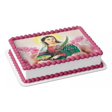 Imagem de Papel arroz A4 para Bolo aniversário festa comemoração Santa Luzia - C