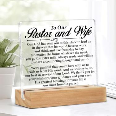 Imagem de Presentes de agradecimento de pastor e esposa placa decorativa de mesa transparente decoração acrílica