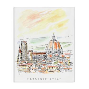 Imagem de Stupell Industries Arte de parede em tela Minimal Florence Skyline, design por Angela Steahling, 20 x 16