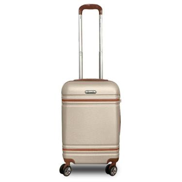 Imagem de Mala De Viagem De Bordo P- 10kg Em Abs Com Rodinhas 360º Removíveis E Leve - Padrão Anac - Qualis Champanhe Mb001