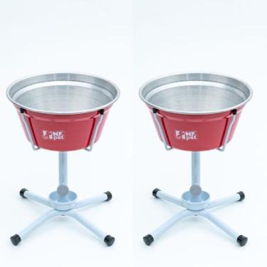 Imagem de Kit Comedouro Bebedouro Médio Elevado Cães Único Anti Formiga - 02 Un 