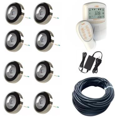 Imagem de Kit 8 Led Refletor Piscina Rgb 6w Cabo 20m Tholz