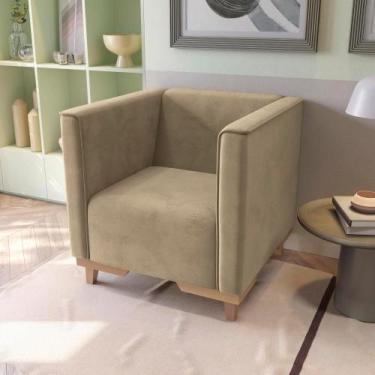 Imagem de Poltrona Ravena Kappesberg Veludo Deluxe Bege