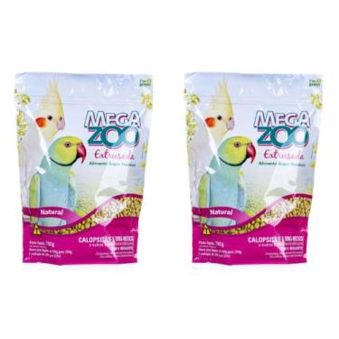 Imagem de 2 Ração MegaZoo 700g Extrusada Calopsitas/Ring Necks MM15