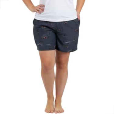 Imagem de Shorts Feminino Plus Size Floral Poliéster Bermuda Casual - ALPHAPOLO,