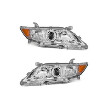 Imagem de AXLAHA Conjunto de luzes de cabeça 2010-2011 para Toyota Camry 2010 2011/10-11 Camry cromado farol refletor âmbar substituição luzes esquerda + direita (não incluídas lâmpadas)