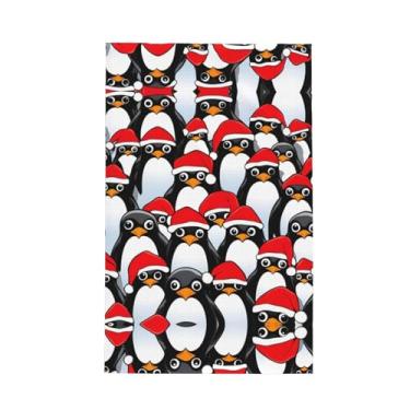 Imagem de XLLingL Toalhas de cozinha de waffle com estampa de pinguins de Natal, panos de prato de microfibra, perfeitos para decoração e limpeza de cozinha - 1 peça