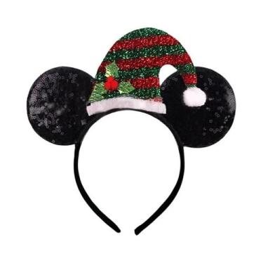 Imagem de Tiara De Natal Mickey Mouse Com Orelhas De Flor De Neve, Acessórios De