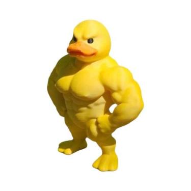 Imagem de Estátua De Pato Musculoso Fofo, Decoração 3D Para Mesa, Figurinha Dive