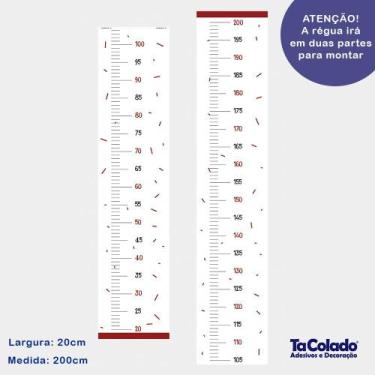 Imagem de Régua de Crescimento Simples Line - TACOLADO PAPEL DE PAREDE, Vermelho