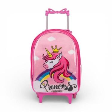 Imagem de Mochila Rodinha Infantil Escolar Feminina Reforçada Menina Cristal Gra