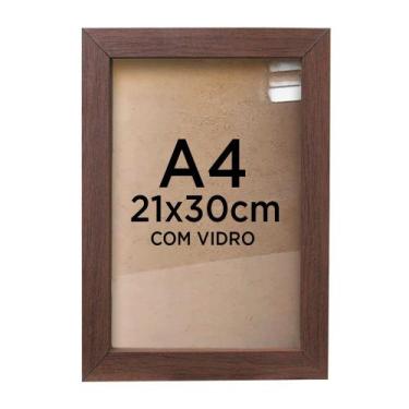 Imagem de Moldura Quadro A4 21x30 Diploma Certificado Foto com Vidro - Várias Co
