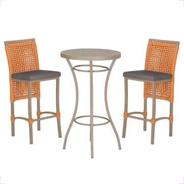 Imagem de Mesa Bistro E 2 Banquetas Roma Fendi Corda Náutica 11 Terra Cota