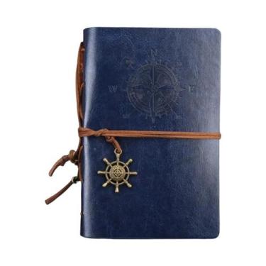 Imagem de Caderno Espiral De Couro PU Com Âncora Pirata Vintage Antiga, Diário D