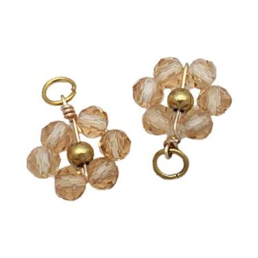 Imagem de Pingentes De Cristal Em Forma De Flor Pequena 10pcs Conector De Aço In