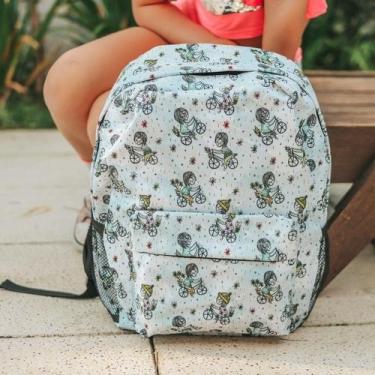 Imagem de Mochila Menina Bicicleta Floral Resistente Estampa Moderna - Antro Bag