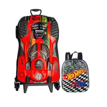 Imagem de Kit Mochila De Rodinhas Hot Wheels Dune a Soar Lancheira 3D - Diplomat