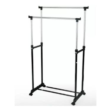 Imagem de Arara Dupla Com Sapateira Em Aço Inox Profissional