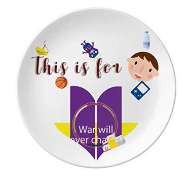 Imagem de War Will Never Changes Prato de porcelana para jantar redondo masculino