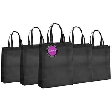 Imagem de Kit 5x Sacolas 32x38cm em TNT Premium Selada Strong TopGet - Preto