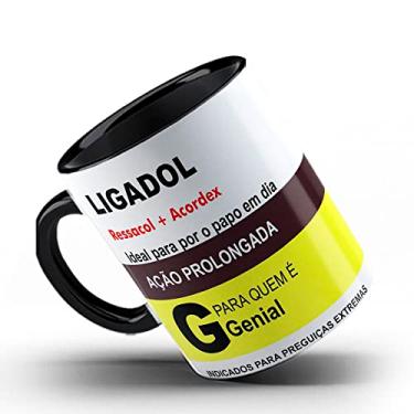 Imagem de Caneca xicara remédio Ligadol ligadão (Preta)